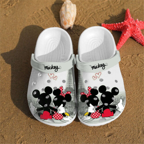 Personalized Mickey Eiffel tower Rubber Crocs Clogs Shoes Footwear