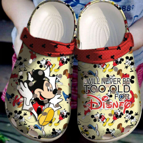 Mickey Mouse I Will Never Be Old For Disney Rubber Crocs Clogs Unisex Footwear