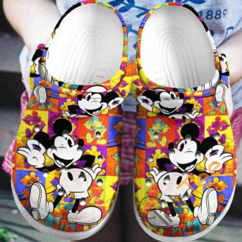 Colorful Mickey Mouse for lover Rubber Crocs Clogs Unisex Footwear