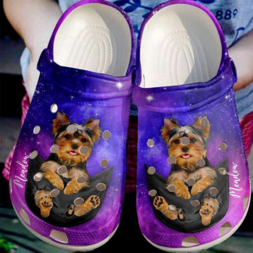 Yorkshire Terrier Personalized Yorkie Pocket Galaxy Rubber Crocs Shoes Clogs Unisex Footwear