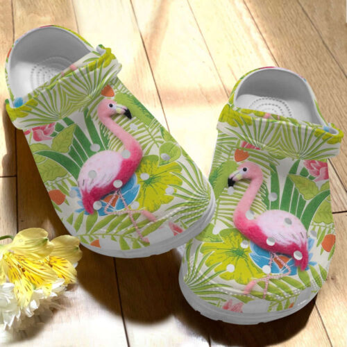 Flamingo Flower tropical Rubber Crocs Shoes Clogs Unisex Footwear