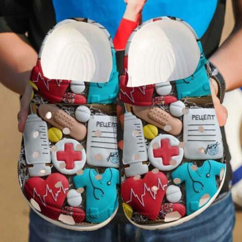 Nurse Heart Rubber Crocs Shoes Clogs Unisex Footwear