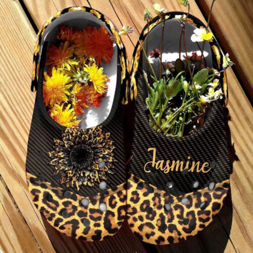Cheetah Sunflower Leopard Shoes clogs Gifts Mothers Day