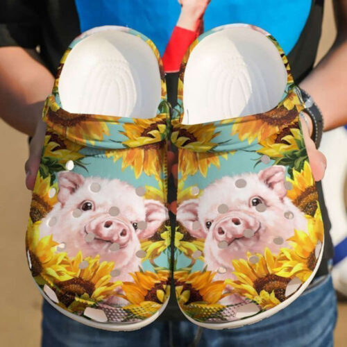 Farmer Sunflower Pig Classic Clogs Shoes