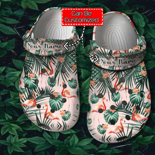 Flamingo Tropical Pattern Shoes Birthday Gifts Women Girl- Flamingo Summer Beach Shoes Croc Clogs Customize