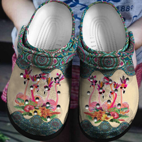 Boho Flamingo Summer Shoes Clogs – Flamingo Pool Party Beach Team Outfit Shoes