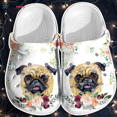 Adorable Pitbull Shoes Clogs Mother Day – Roses Dog Custom Shoe Gifts For Mom Daughter