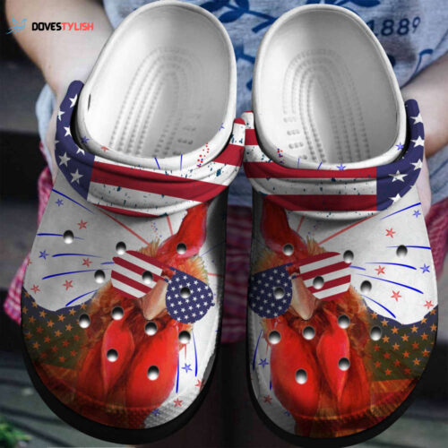 America Chicken Personalized Shoes clogs Gifts Independence Day