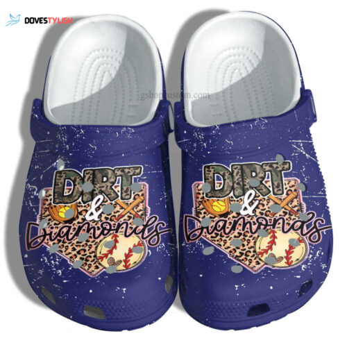 Baseball Dirt And Diamonds Leopard Vintage Shoes – Baseball Mom Leopard Skin Shoes Croc Clogs