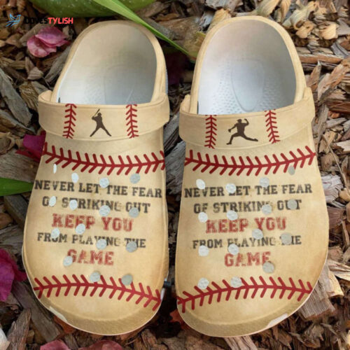 Baseball Striking Out Classic Clogs Shoes