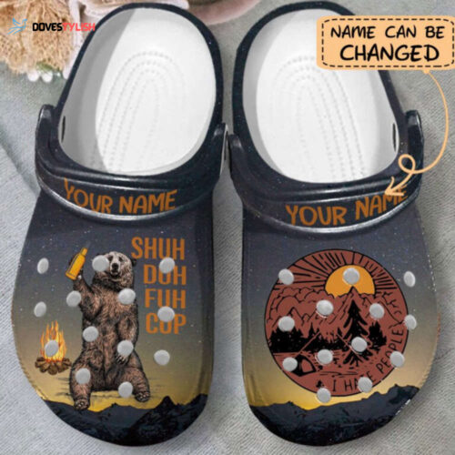 Bear Camping I Hate People Personalized Shoes clogs Gifts Men Women