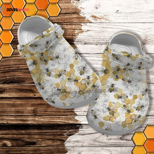Bee Girl Vintage Croc Shoes Gift Mother Day- Bee Kind Hippie Shoes Croc Clogs