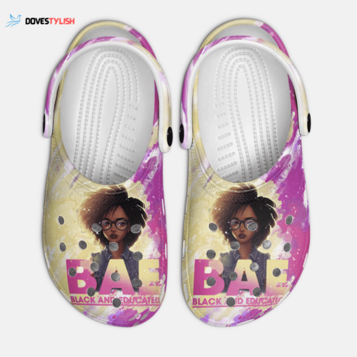 Black And Educate Afro Woman African American Classic Clogs Shoes