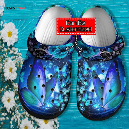 Blue Butterfly Miracle Shoes Gift Wife Daughter – Flower Butterfly Mystery Shoes Croc Clogs Customize
