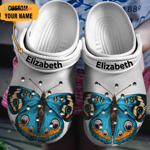 Blue Butterfly Personalized Shoes clogs Gifts Mothers Day