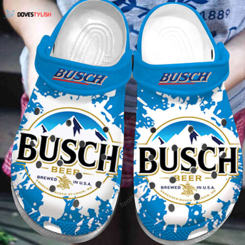 Busch Beer Brewed In Usa Blue Clogs Shoes