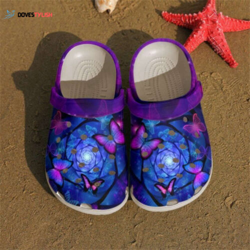 Butterfly Magical Purple Butterflies Classic Clogs Shoes