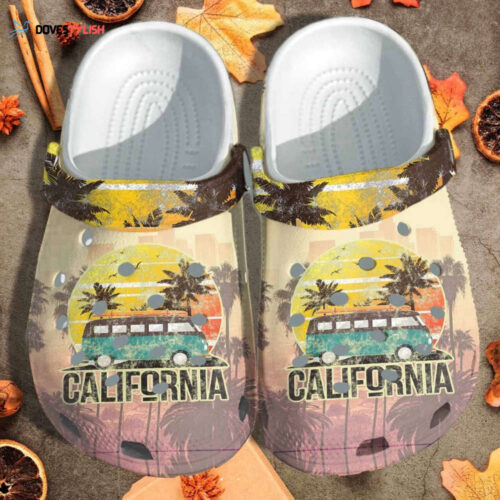 California Beach Summer Shoes Clogs Vintage Men Women – California Camping Bus Custom Shoes Clogs
