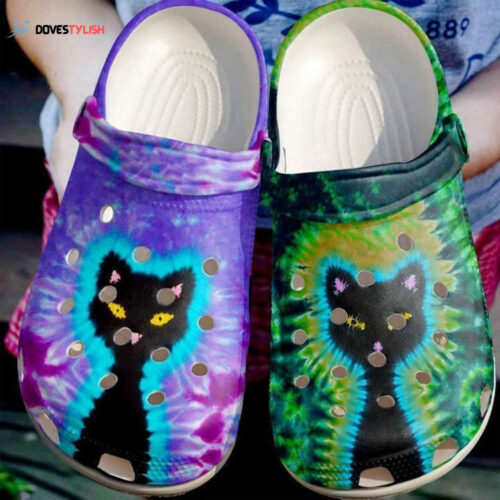 Cat Black And Colors Classic Clogs Shoes