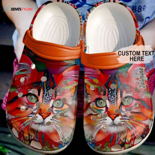 Cat Personalized Orange Cool Classic Clogs Shoes