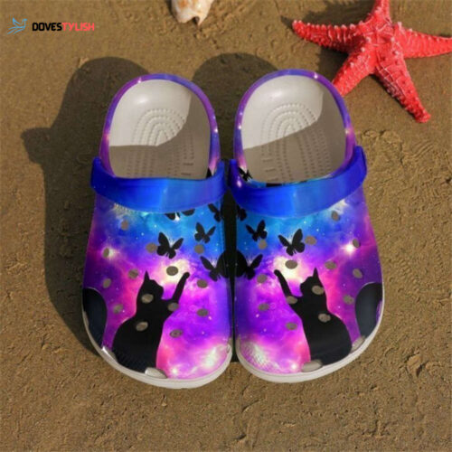 Cat Purple Butterfly Classic Clogs Shoes