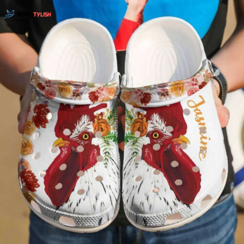 Chicken Personalized Floral Classic Clogs Shoes