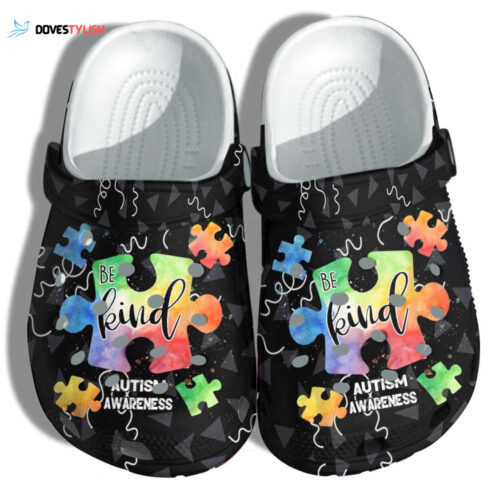 Colorful Puzzle Be Kind Autism Awareness clogs Shoes Birthday Gifts Children