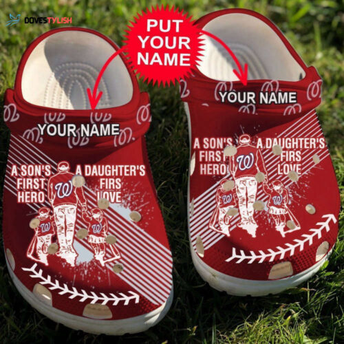 Custom name Dad And Son Daughter Mlb Washington Nationals Rubber Crocs Crocband Clogs Comfy Footwear