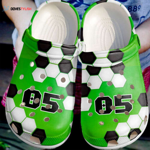 Custom Number Simple Soccer Green Clogs Shoes