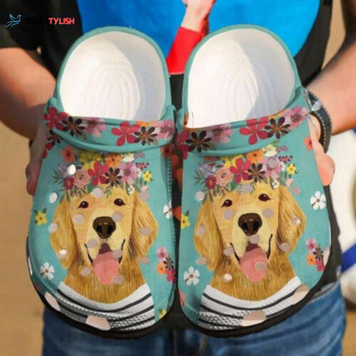 Cute Golden Retriever Dog Clogs Shoes