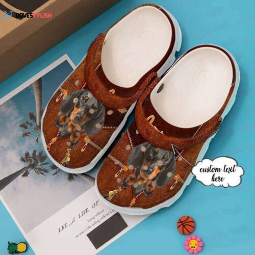 Dachshund Personalized Cool Classic Clogs Shoes