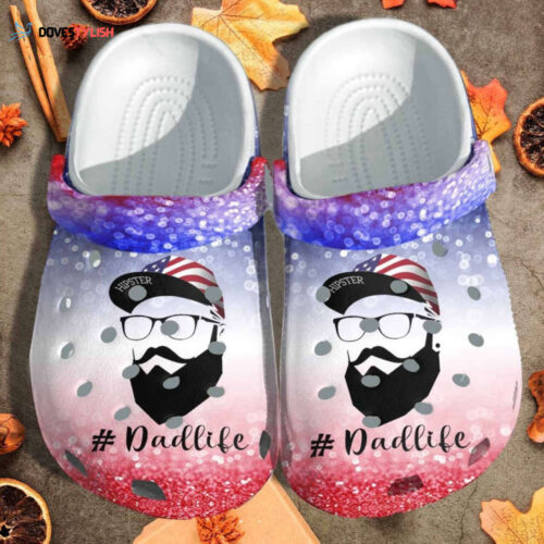 Dadlife Wearing Usa Hat Shoes Clogs Customize Name – Dad Usa America 4Th Of July Custom Shoes Clogs