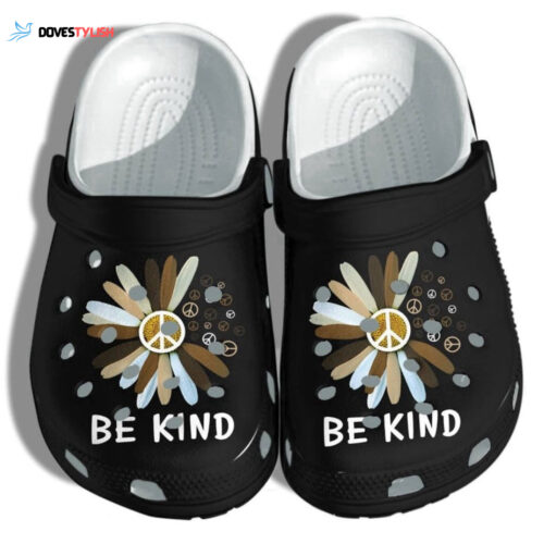 Daisy Flower Brown Be Kind Shoes Clogs Black Women – Peace Outdoor Shoes Clogs Gifts For Black Daughter