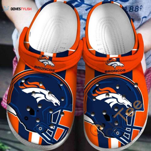 Denver Broncos NFL football helmet teams Rubber Crocs Crocband Clogs Comfy Footwear TL9