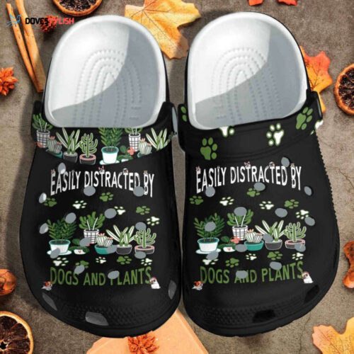 Dogs And Plants Shoes Clogs Gift Boy Girl – Easily Distracted By Dog Custom Shoes Clogs