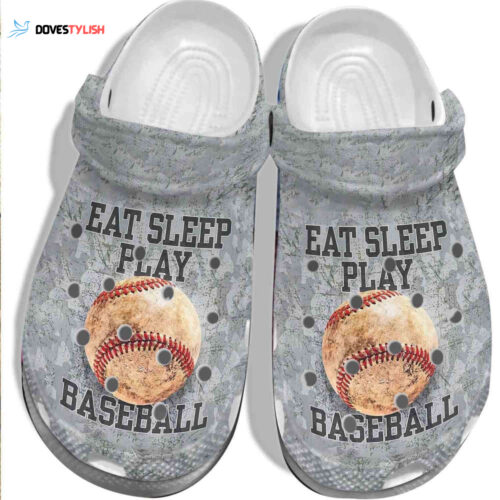 Eat Sleep Play Baseball Batter – Baseball Ball Custom Shoes Clogs For Men Women