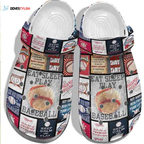 Eat Sleep Play Baseball Shoes Clogs – Keep Calm And Play Baseball Shoes Clogs