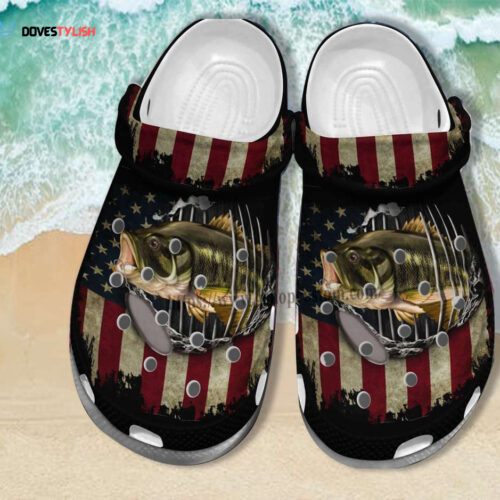 Father Day 2022 Fishing Croc Shoes Gift Men – Fishing America Usa Flag Shoes Croc Clogs Dad Grandpa