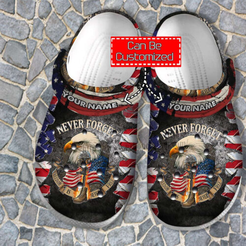Father Day 2022 Military Eagle Shoes Men – Army Veteran Usa Flag Shoes Croc Clogs Customize 4Th Of July