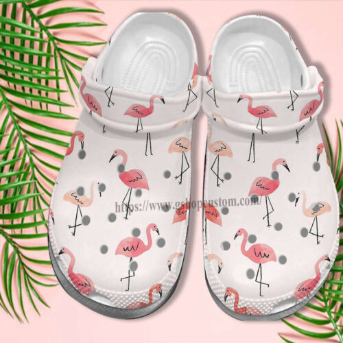 Flamingo Chibi Cute Croc Shoes Daughter- Flamingo Pattern Shoes Croc Clogs Gift Birthday