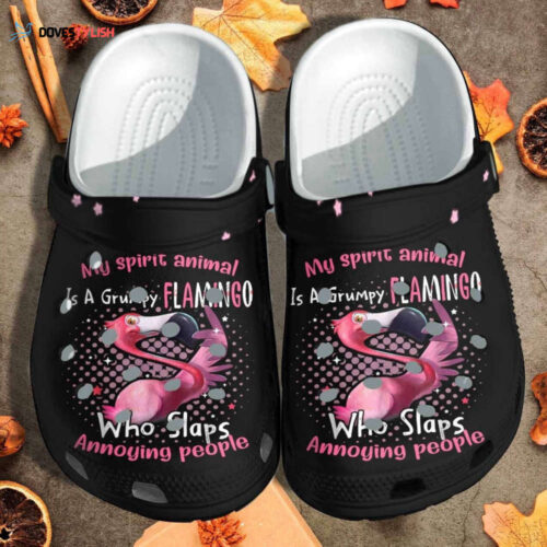 Flamingo My Spirit Animal Custom Shoes Clogs – Grumpy Flamingo Clog Birthday Gift Girl