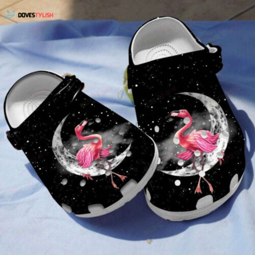 Flamingo On The Moon Shoes clogs Gifts Women Girls
