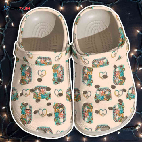Funny Hippie Bus Peace Shoes Crocbland Clogs Gifts Kids