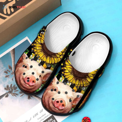 Girl Love Pig Sunflower Shoes Clogs – Pig Custom Shoe Gifts Women