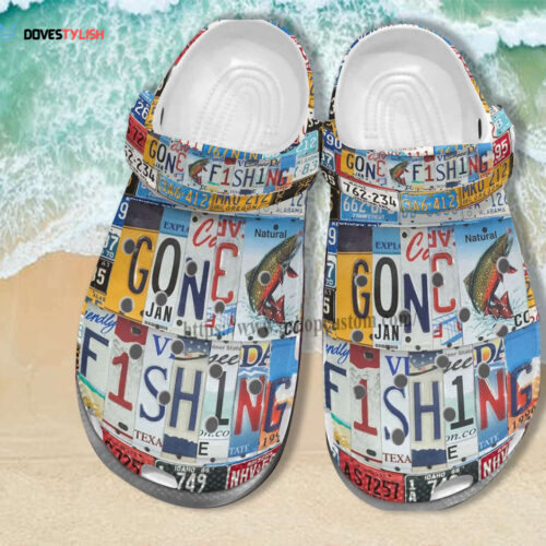 Gone Fishing Sticker Croc Shoes – Fishing Sticker Shoes Croc Clogs