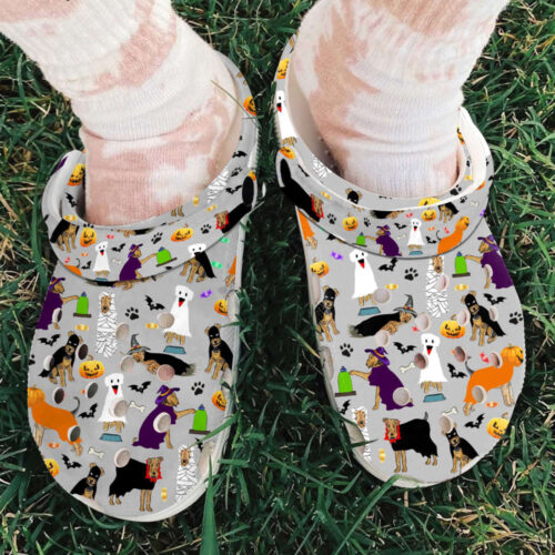 Halloween Airedale Terrier Dog Shoes Clogs
