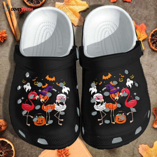 Halloween Flamingo Witch Ghost Mummy Shoes Clogs Shoes