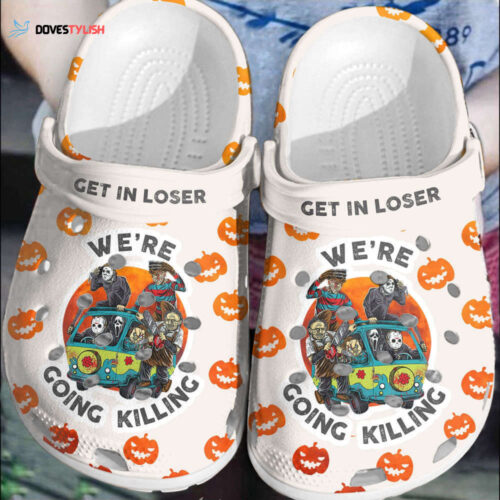 Halloween Pumkin Get In Loser Killing Characters On Hippie Van Shoes Clogs