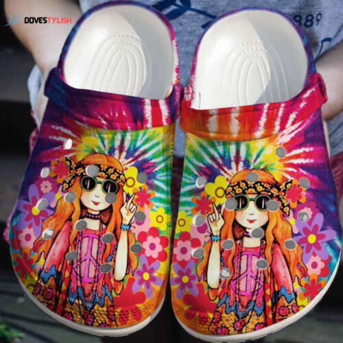 Hippie Girl Colorful Clogs Shoes
