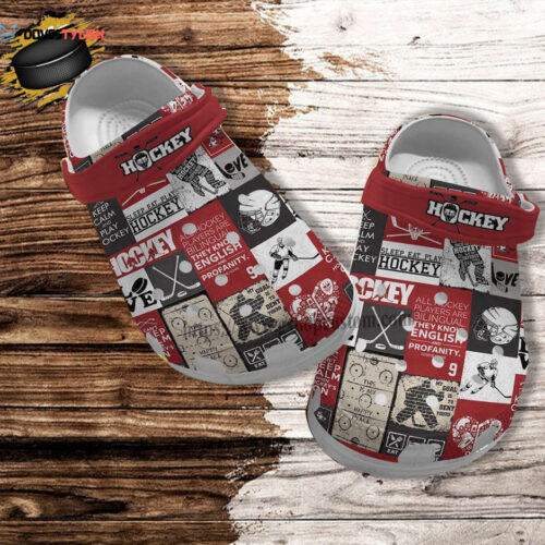 Hockey Boy Sticker Croc Shoes Gift Grandson- Hockey Player Shoes Croc Clogs Customize Birthday Boy Gift